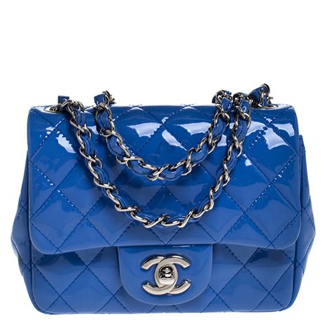 chanel blue patent bag|chanel bag leather types.